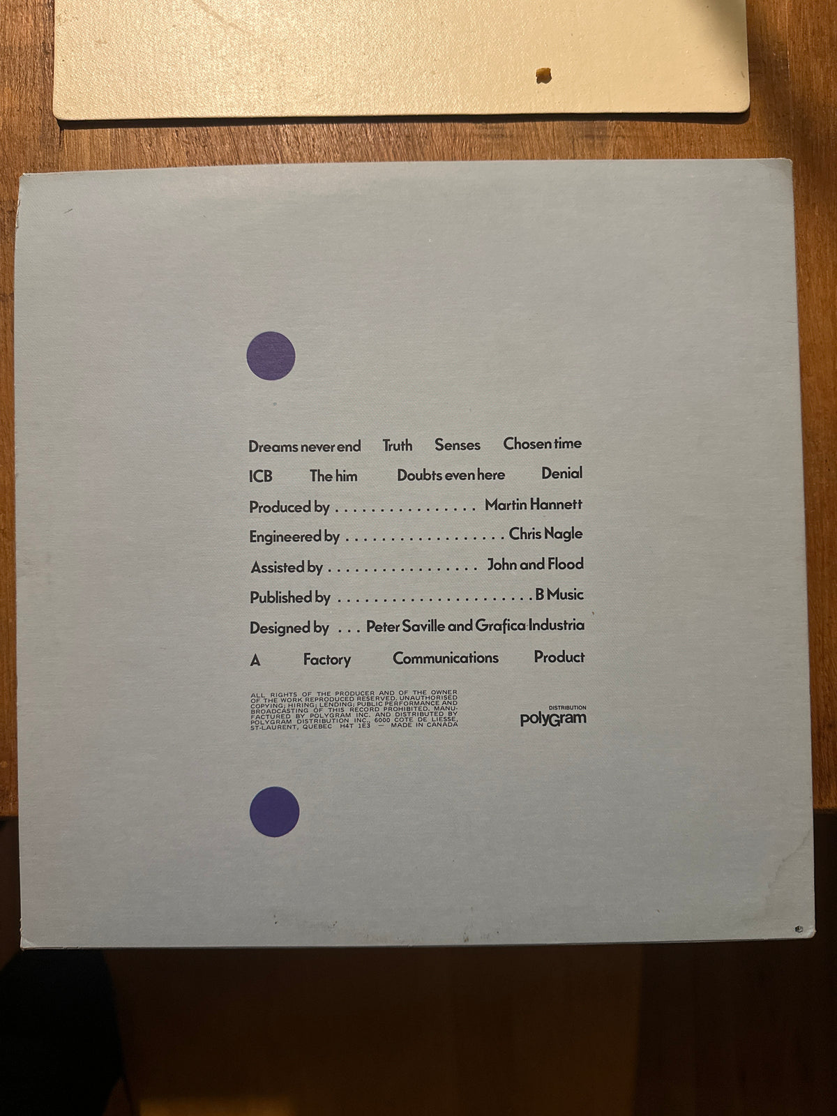 New Order-Movement Canadian Release